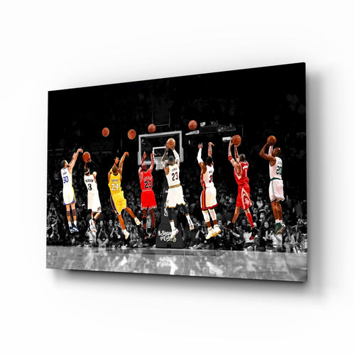 NBA All Stars Glass Wall Art