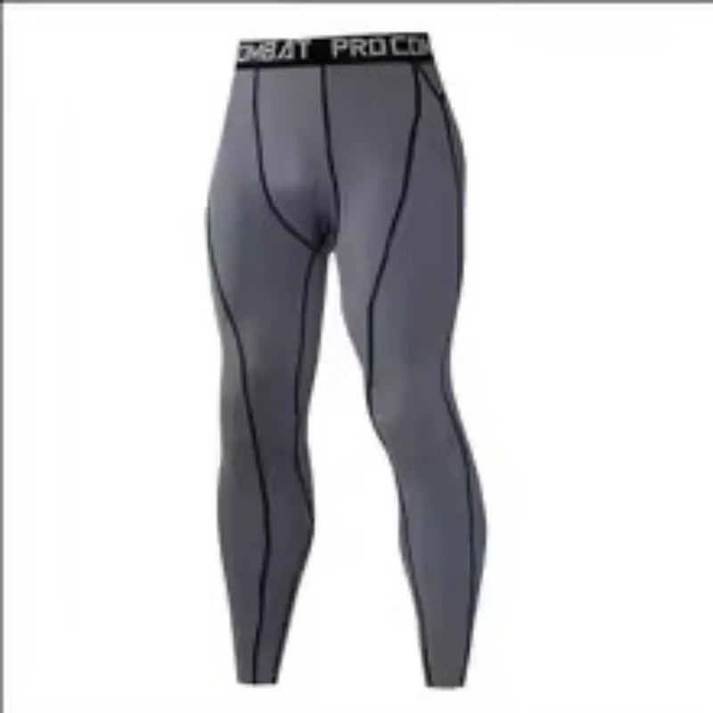 Men Compression Base Layer Running Tight Shorts Sport 3/4 Cropped Pant Leggings Gym Basketball Fitness Exercise Cycling Trousers