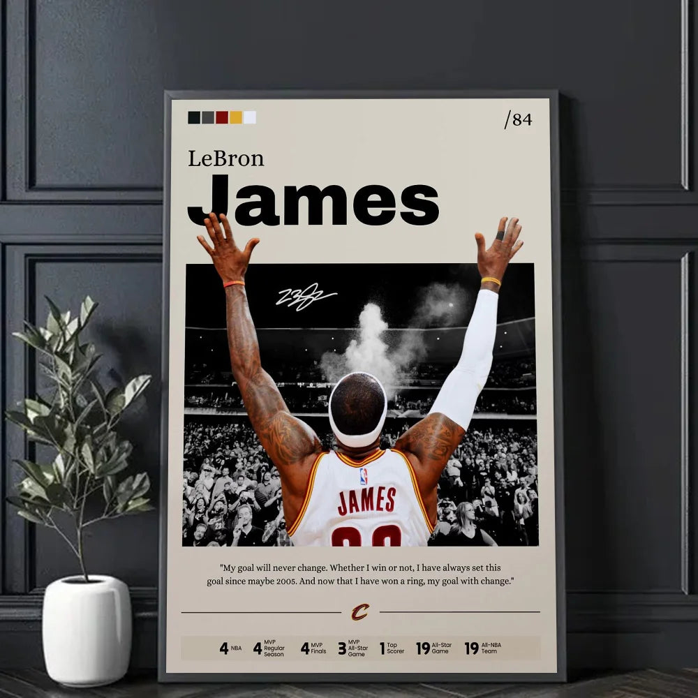 Basketball Star Embiid, James, Ball NBA Poster Decorative Painting Modern Home Wall Art Fans Souving Room Decoration Aesthetics