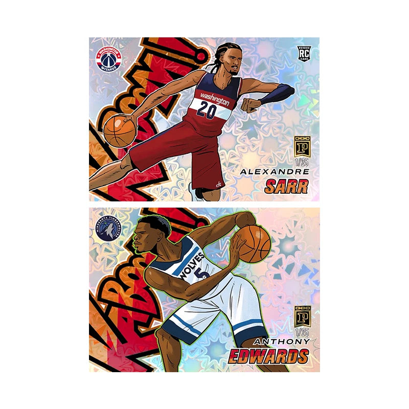 Homemade Diy Panini Basketball Star Card Anthony Edwards Nikola Jokic Curry Wembanyama Collection Card Toys Gift
