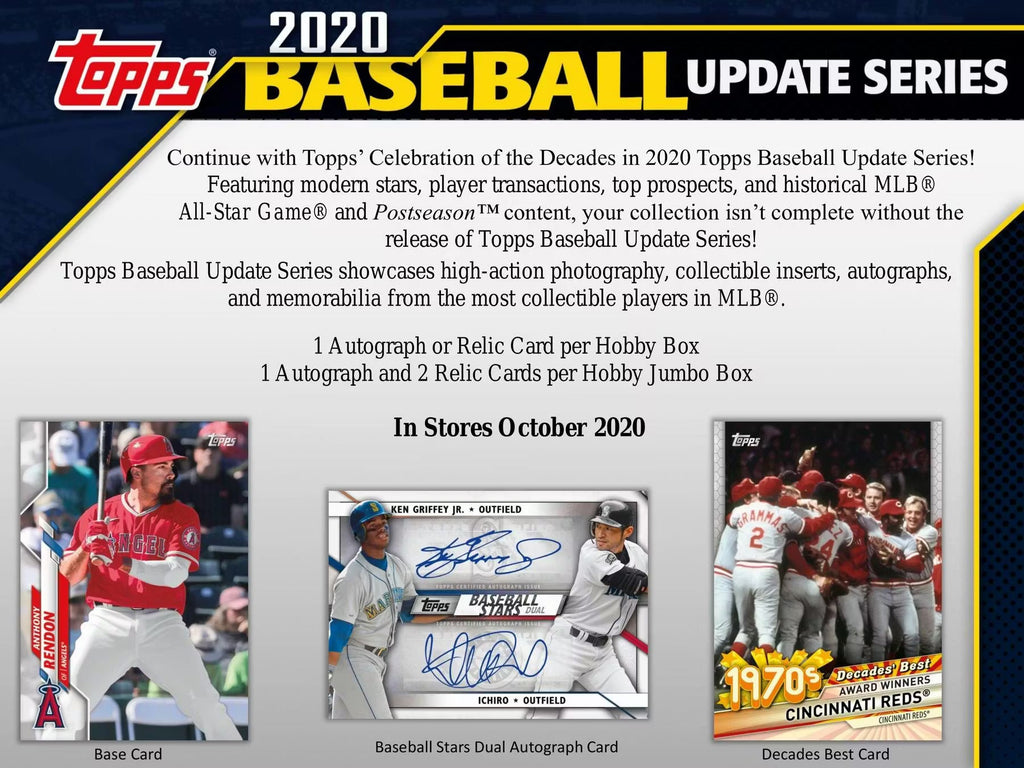 2020 MLB Topps Update Series Baseball Hobby Jumbo Box