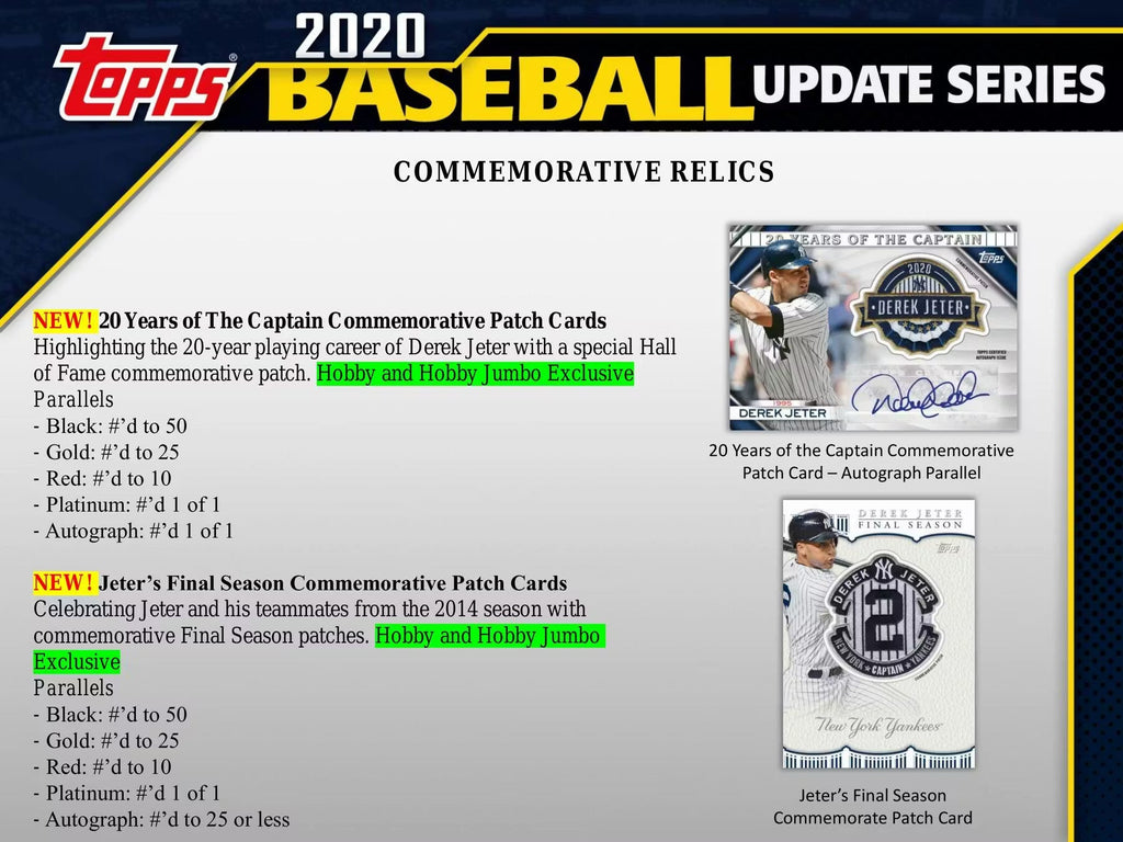 2020 MLB Topps Update Series Baseball Hobby Jumbo Box