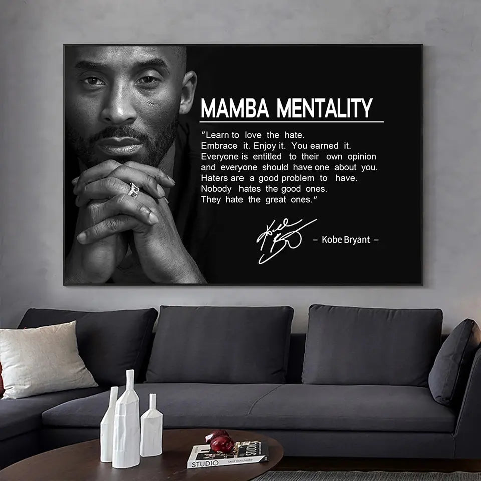 Legendary Kobe Bryant Canvas Wall Art Black  White Basketball Icon Poster for Home Decor  Commemorative Tribute to NBA Spirit