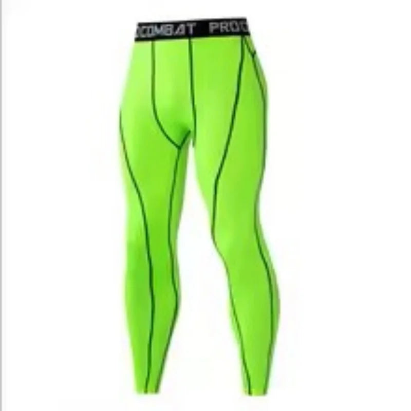 Men Compression Base Layer Running Tight Shorts Sport 3/4 Cropped Pant Leggings Gym Basketball Fitness Exercise Cycling Trousers