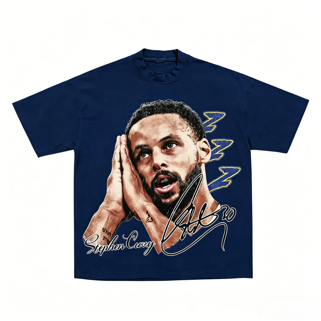 Summer Hot Selling Basketball Superstar Curry Goodnight Pattern Cotton T-shirt, Adult and Children's Fashionable Sportswear
