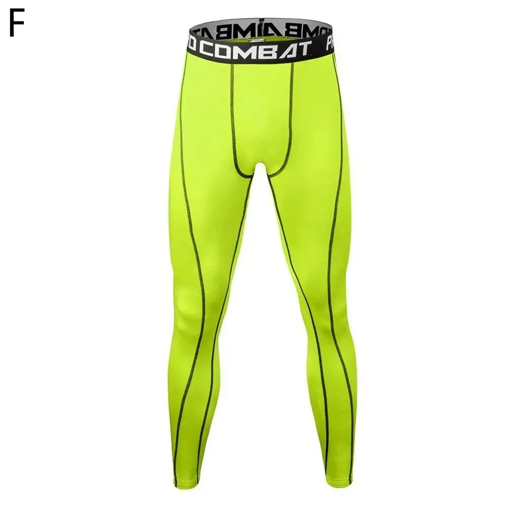 Men Compression Base Layer Running Tight Shorts Sport 3/4 Cropped Pant Leggings Gym Basketball Fitness Exercise Cycling Trousers
