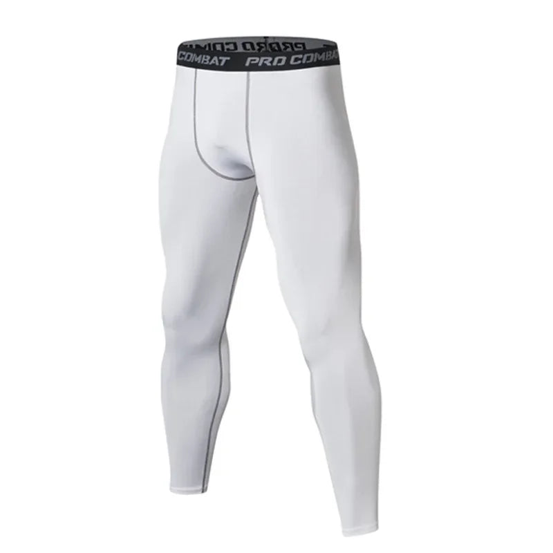 Men Compression Base Layer Running Tight Shorts Sport 3/4 Cropped Pant Leggings Gym Basketball Fitness Exercise Cycling Trousers