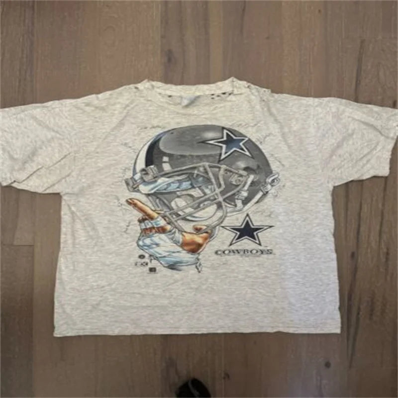 Vintage 90s Emmitt Smith Dallas Cowboys Tee Shirt Large Gray Football Nfl Player T Shirt for Men Mens T Shirts