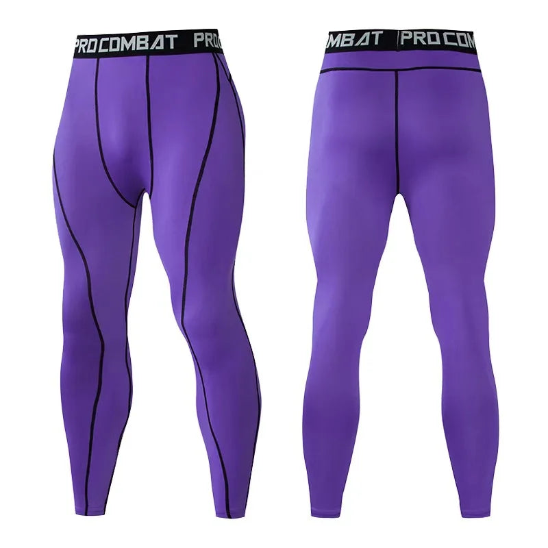 Men Compression Base Layer Running Tight Shorts Sport 3/4 Cropped Pant Leggings Gym Basketball Fitness Exercise Cycling Trousers