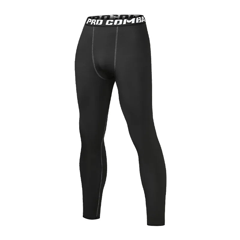 Men Compression Base Layer Running Tight Shorts Sport 3/4 Cropped Pant Leggings Gym Basketball Fitness Exercise Cycling Trousers
