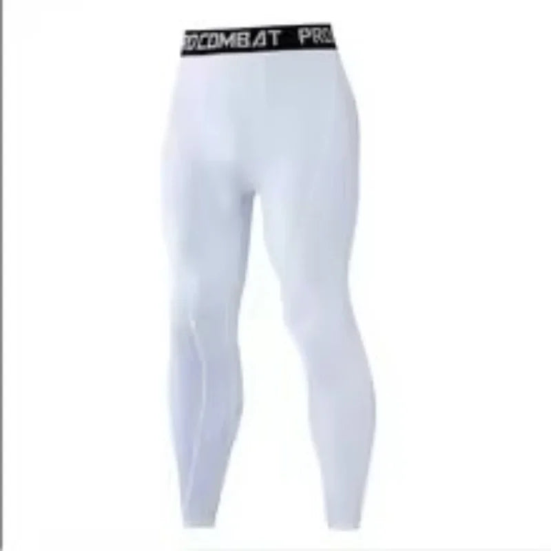 Men Compression Base Layer Running Tight Shorts Sport 3/4 Cropped Pant Leggings Gym Basketball Fitness Exercise Cycling Trousers
