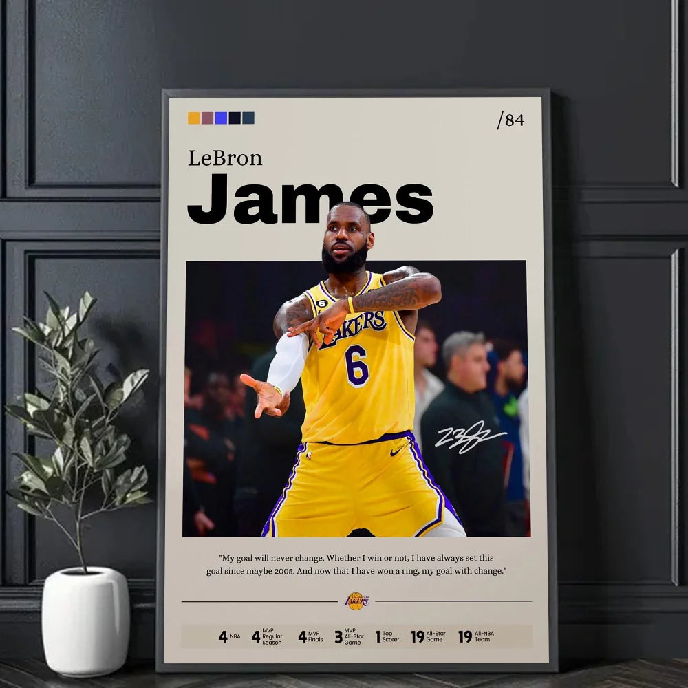 Basketball Star Kobe, James, Bird NBA Poster Decorative Painting Modern Home Wall Art Fans Souving Room Decoration Aesthetics