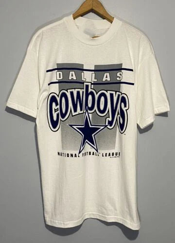 Vintage NFL Dallas Cowboys T-Shirt Football Mens Size L Blue Graphic Print 90s Graphic T Shirts