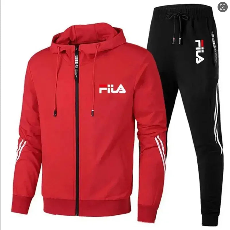 2026 Men's Spring and Autumn Outdoor Zipper Jacket + Athletic Pants Jogging Set Leisure Basketball Fitness Two-Piece Set