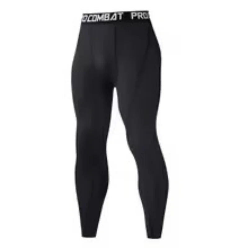Men Compression Base Layer Running Tight Shorts Sport 3/4 Cropped Pant Leggings Gym Basketball Fitness Exercise Cycling Trousers