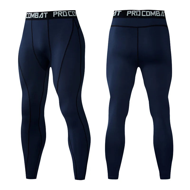 Men Compression Base Layer Running Tight Shorts Sport 3/4 Cropped Pant Leggings Gym Basketball Fitness Exercise Cycling Trousers