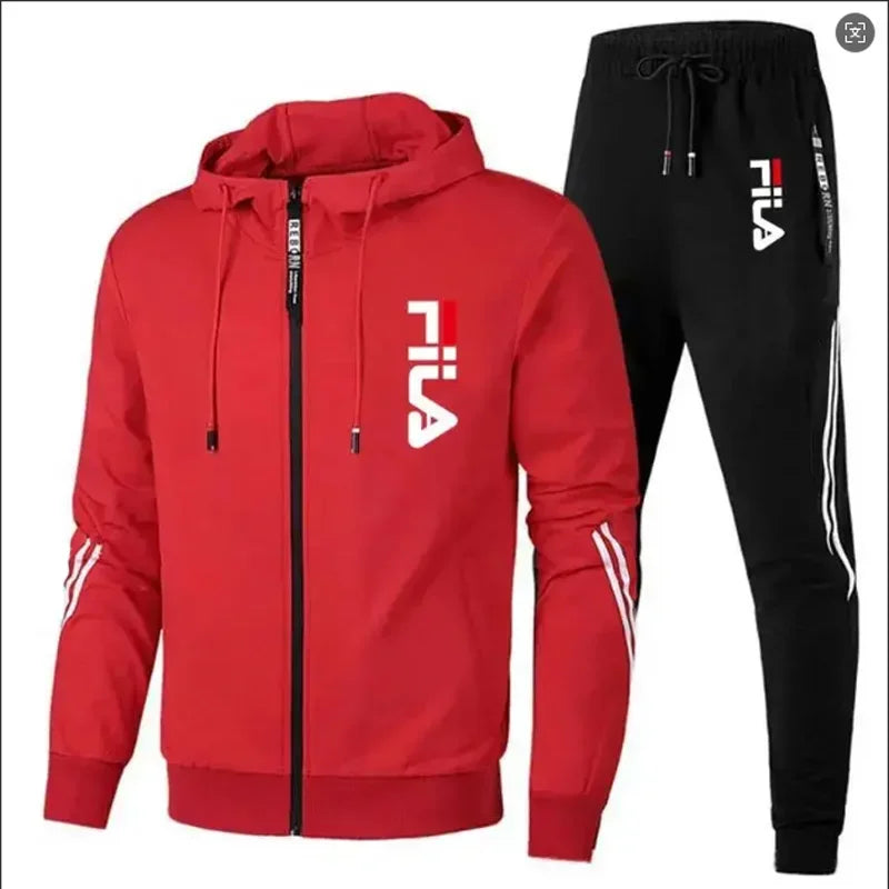 2026 Men's Spring and Autumn Outdoor Zipper Jacket + Athletic Pants Jogging Set Leisure Basketball Fitness Two-Piece Set