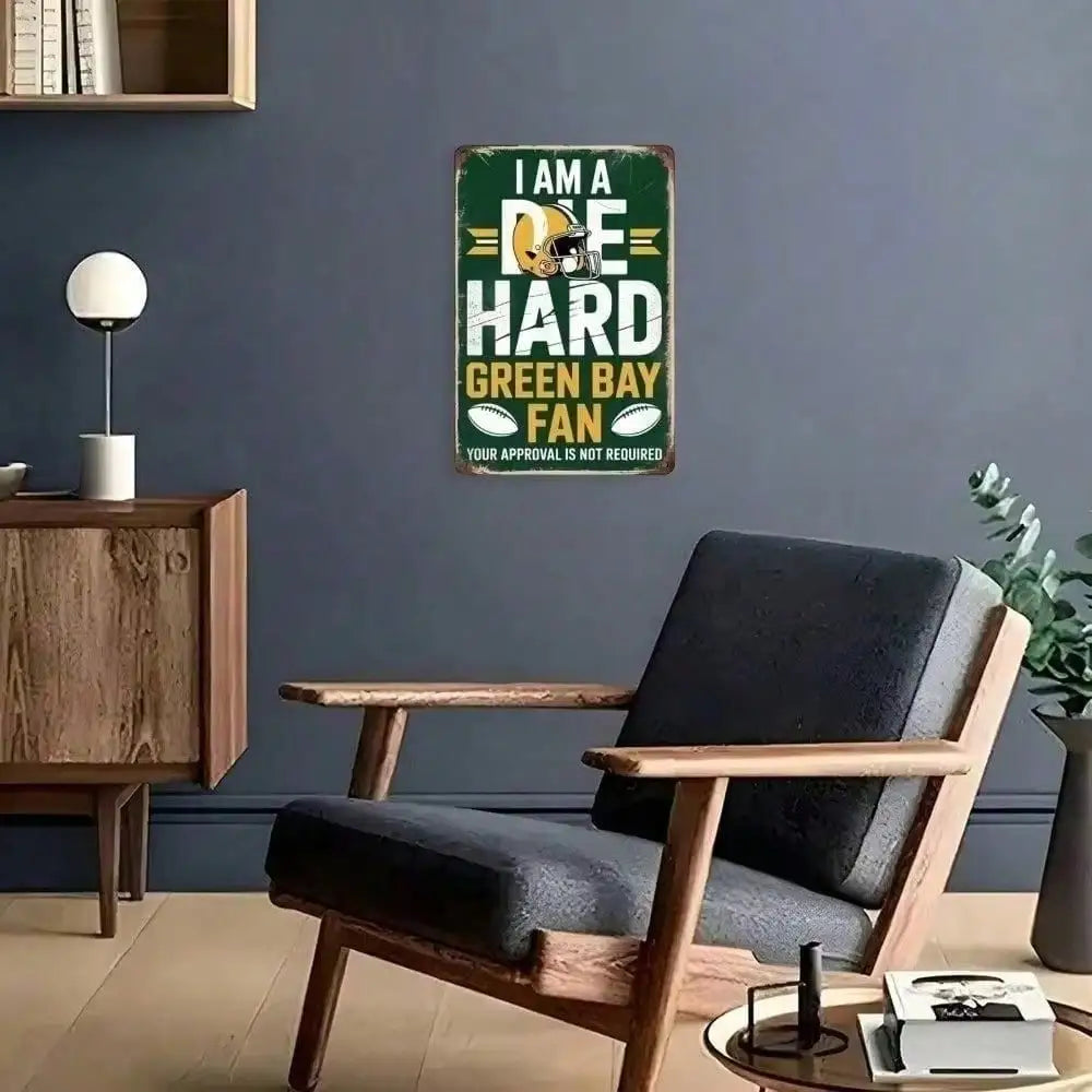 Green Bay Packers NFL Vintage Metal Tin Sign Rustic Wall Art 8x12 Inch Man Cave Bar Decor