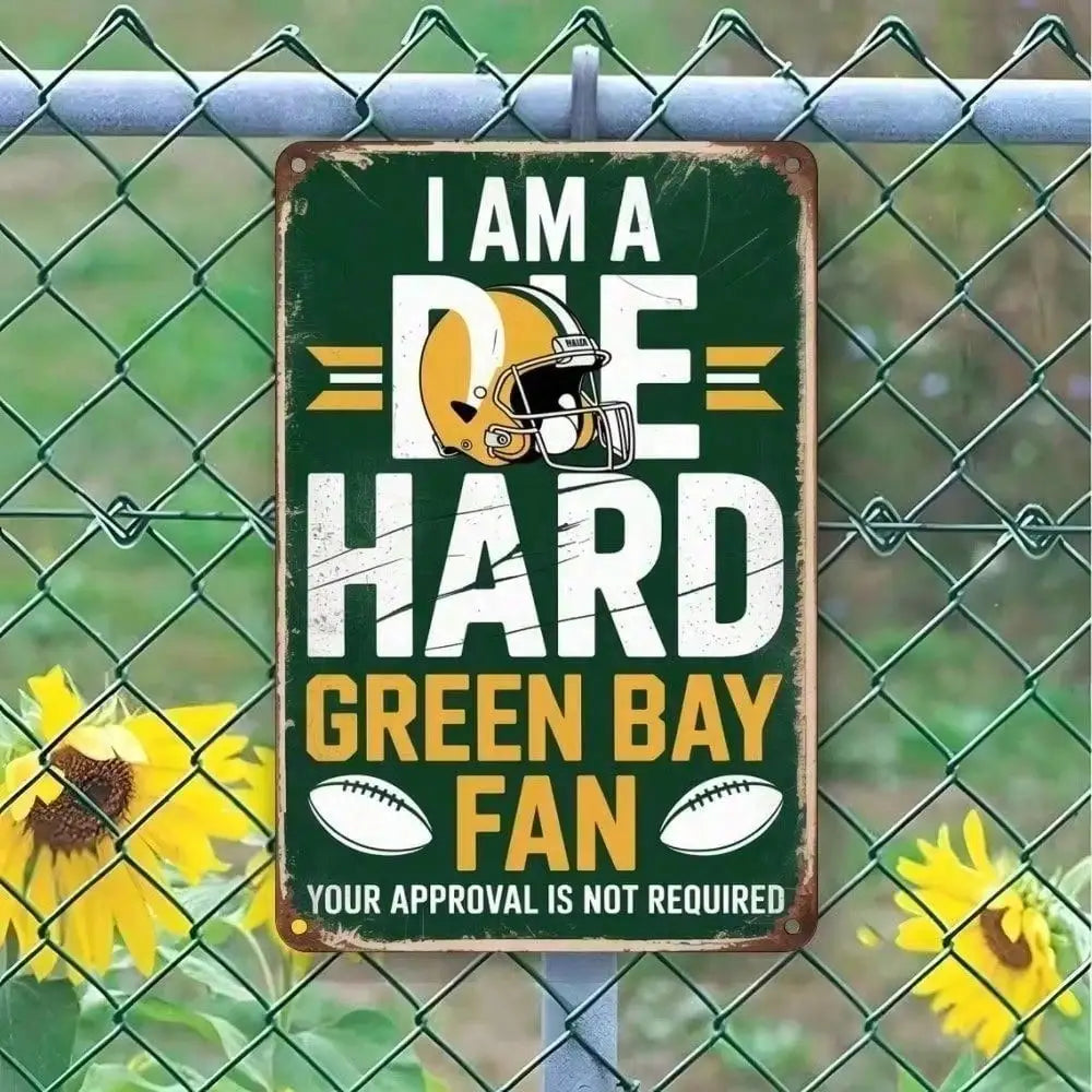 Green Bay Packers NFL Vintage Metal Tin Sign Rustic Wall Art 8x12 Inch Man Cave Bar Decor