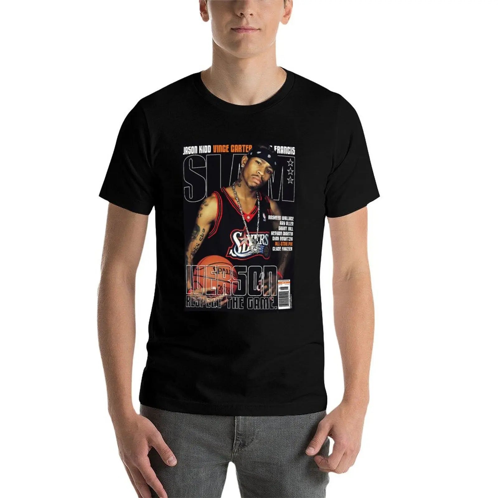 Slam Magazine Issue 42 Allen Iverson T-Shirt street wear T-shirts oversize anime plain black t shirts men
