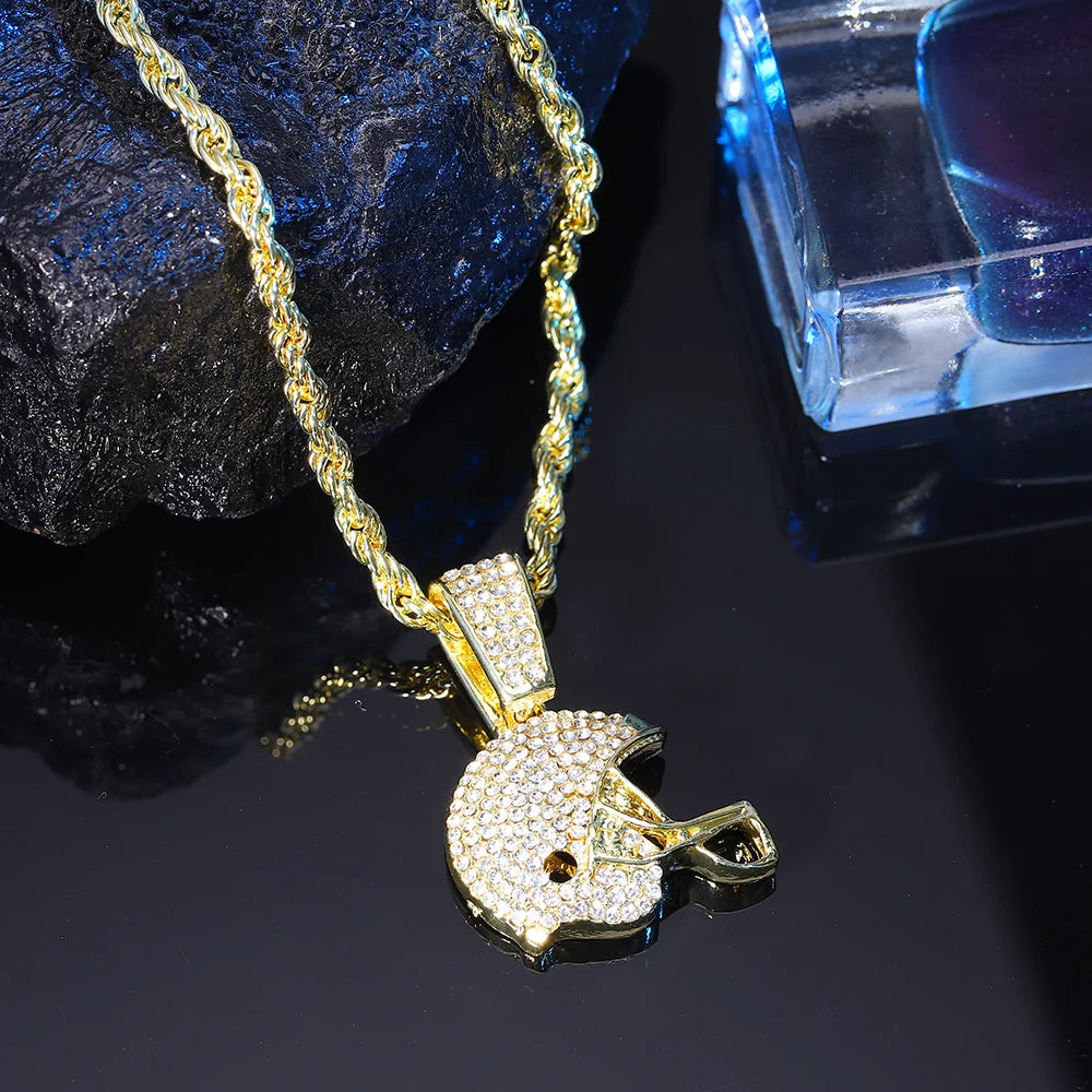 American Football Helmet Pendant For Necklace Making Rugby Ball Sports Jewelry Handcrafted Accessory NFL FOOTBALL HELMET Men