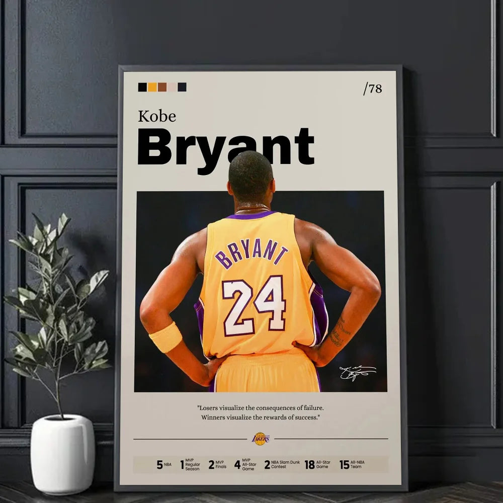 Basketball Star Kobe, James, Bird NBA Poster Decorative Painting Modern Home Wall Art Fans Souving Room Decoration Aesthetics