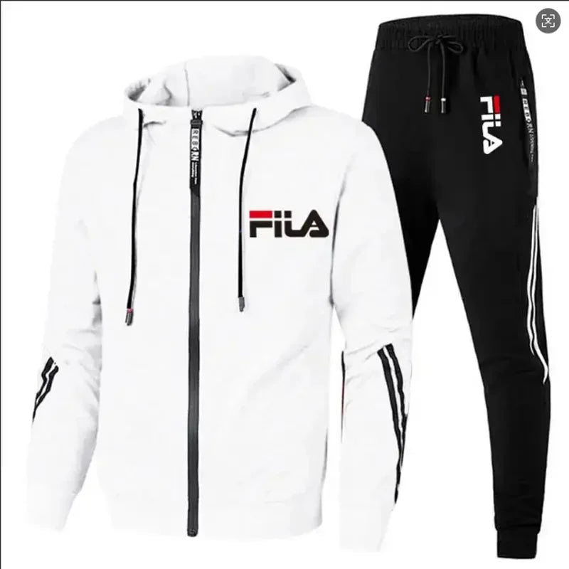 2026 Men's Spring and Autumn Outdoor Zipper Jacket + Athletic Pants Jogging Set Leisure Basketball Fitness Two-Piece Set