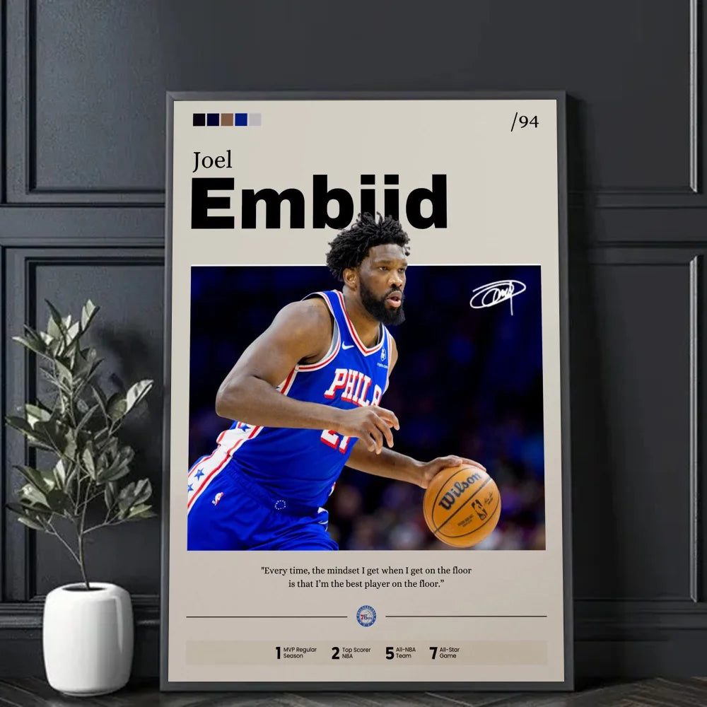 Basketball Star Embiid, James, Ball NBA Poster Decorative Painting Modern Home Wall Art Fans Souving Room Decoration Aesthetics