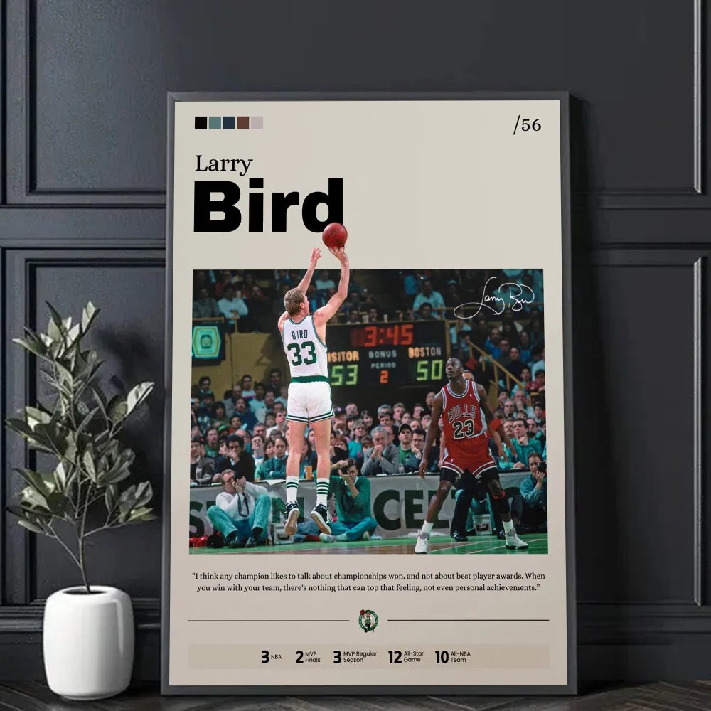 Basketball Star Kobe, James, Bird NBA Poster Decorative Painting Modern Home Wall Art Fans Souving Room Decoration Aesthetics