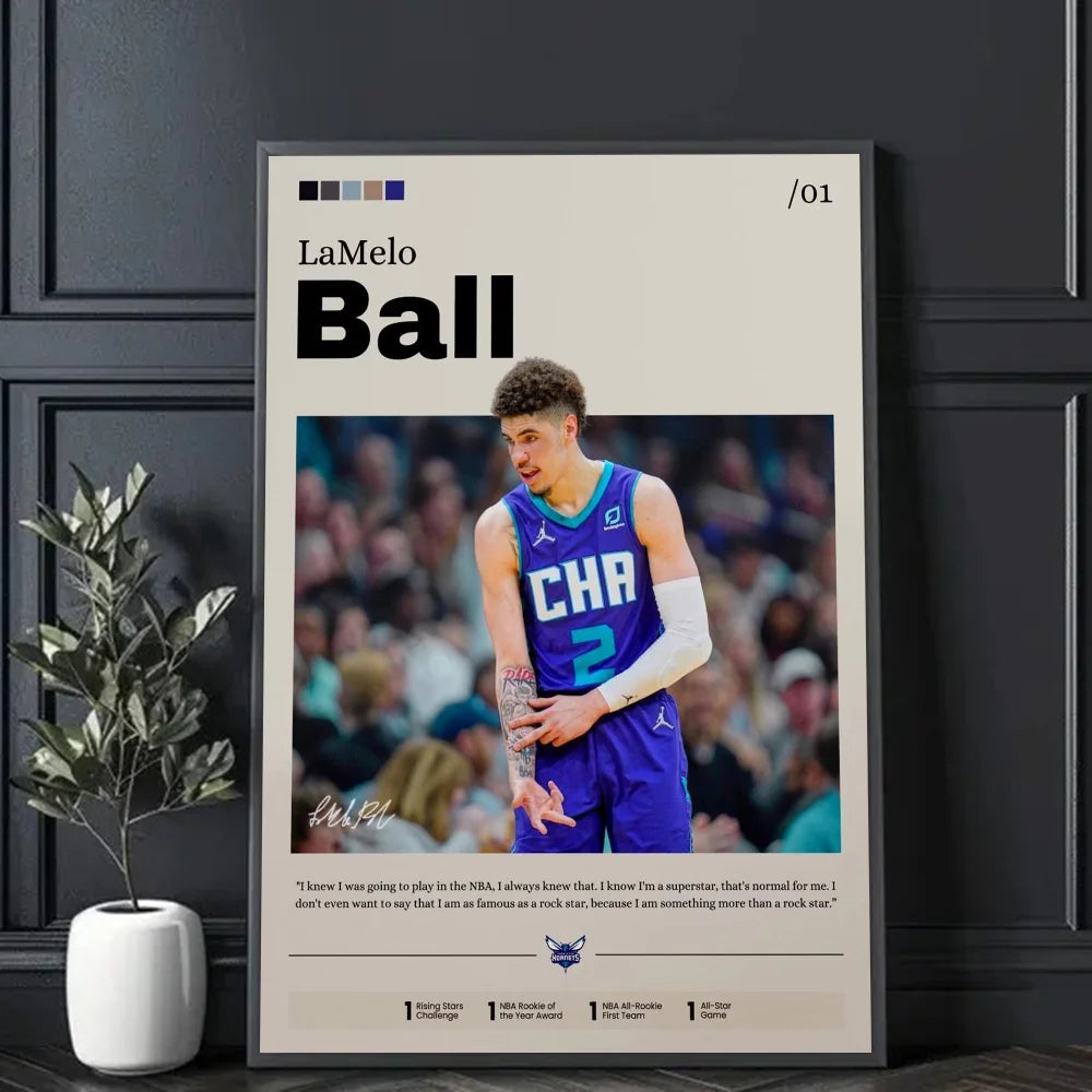 Basketball Star Kobe, James, Bird NBA Poster Decorative Painting Modern Home Wall Art Fans Souving Room Decoration Aesthetics