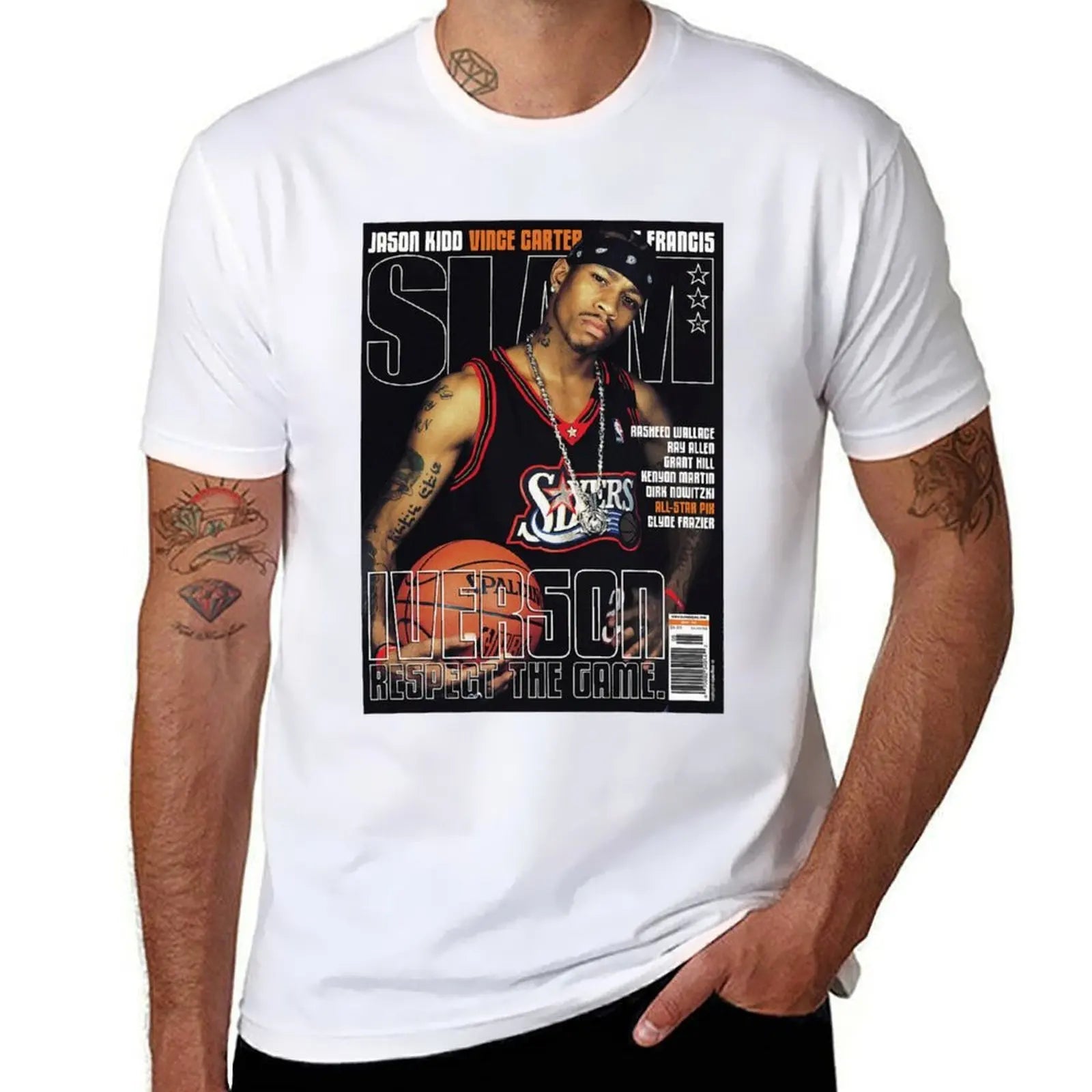 Slam Magazine Issue 42 Allen Iverson T-Shirt street wear T-shirts oversize anime plain black t shirts men