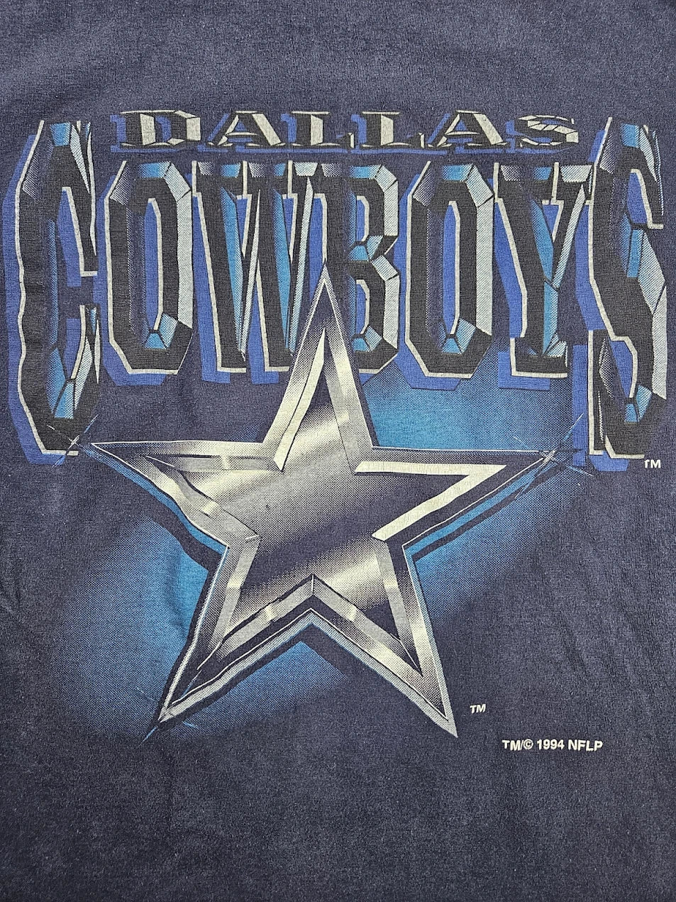 Vintage NFL Dallas Cowboys T-Shirt Football Mens Size L Blue Graphic Print 90s Graphic T Shirts