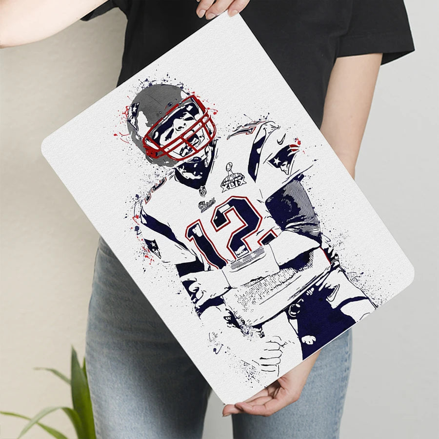 NFL Football Star No.12 Player Portrait Metal Wall Art Sports Decor for Fans Man Cave Gift
