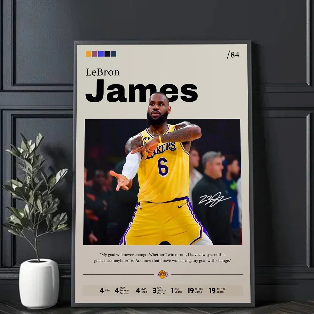 Basketball Star Kobe, James, Bird NBA Poster Decorative Painting Modern Home Wall Art Fans Souving Room Decoration Aesthetics