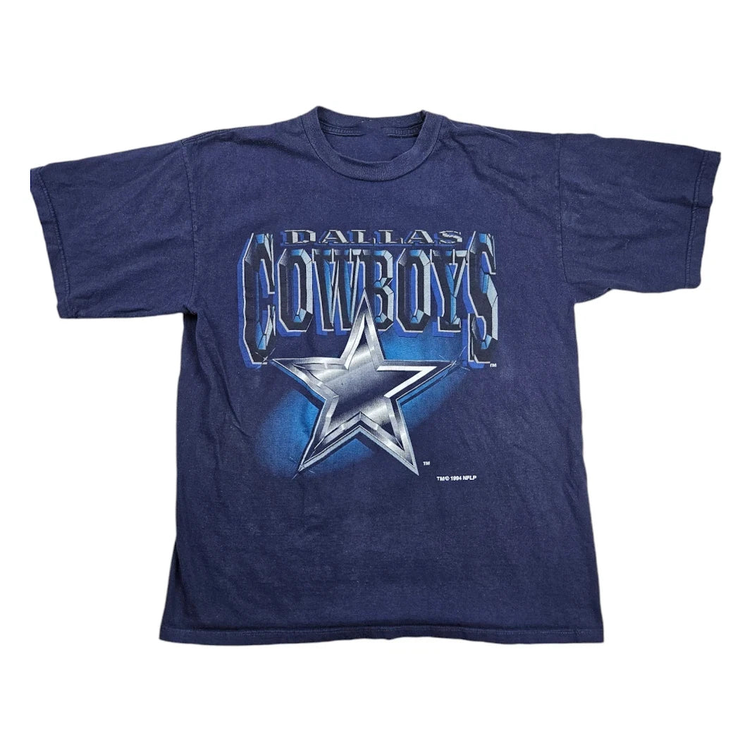 Vintage NFL Dallas Cowboys T-Shirt Football Mens Size L Blue Graphic Print 90s Graphic T Shirts