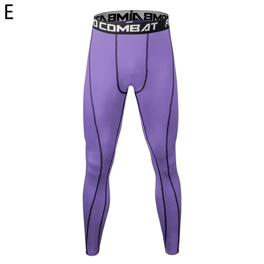 Men Compression Base Layer Running Tight Shorts Sport 3/4 Cropped Pant Leggings Gym Basketball Fitness Exercise Cycling Trousers