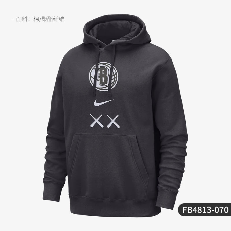 Nike genuine Brooklyn Nets NBA men's loose hooded sweatshirt FB4813-070