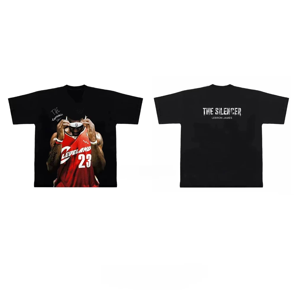2026 New LeBron James Basketball Tee - Black Original American Streetwear _ Loose Fit Comfortable Harajuku
