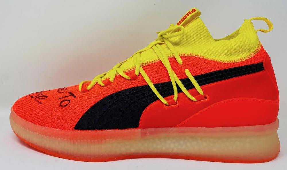 Deandre Ayton Signed Puma Clyde Basketball Shoes Inscribed "Time To Rise" (Game Day Legends & Steiner) Limited Edition #1/22